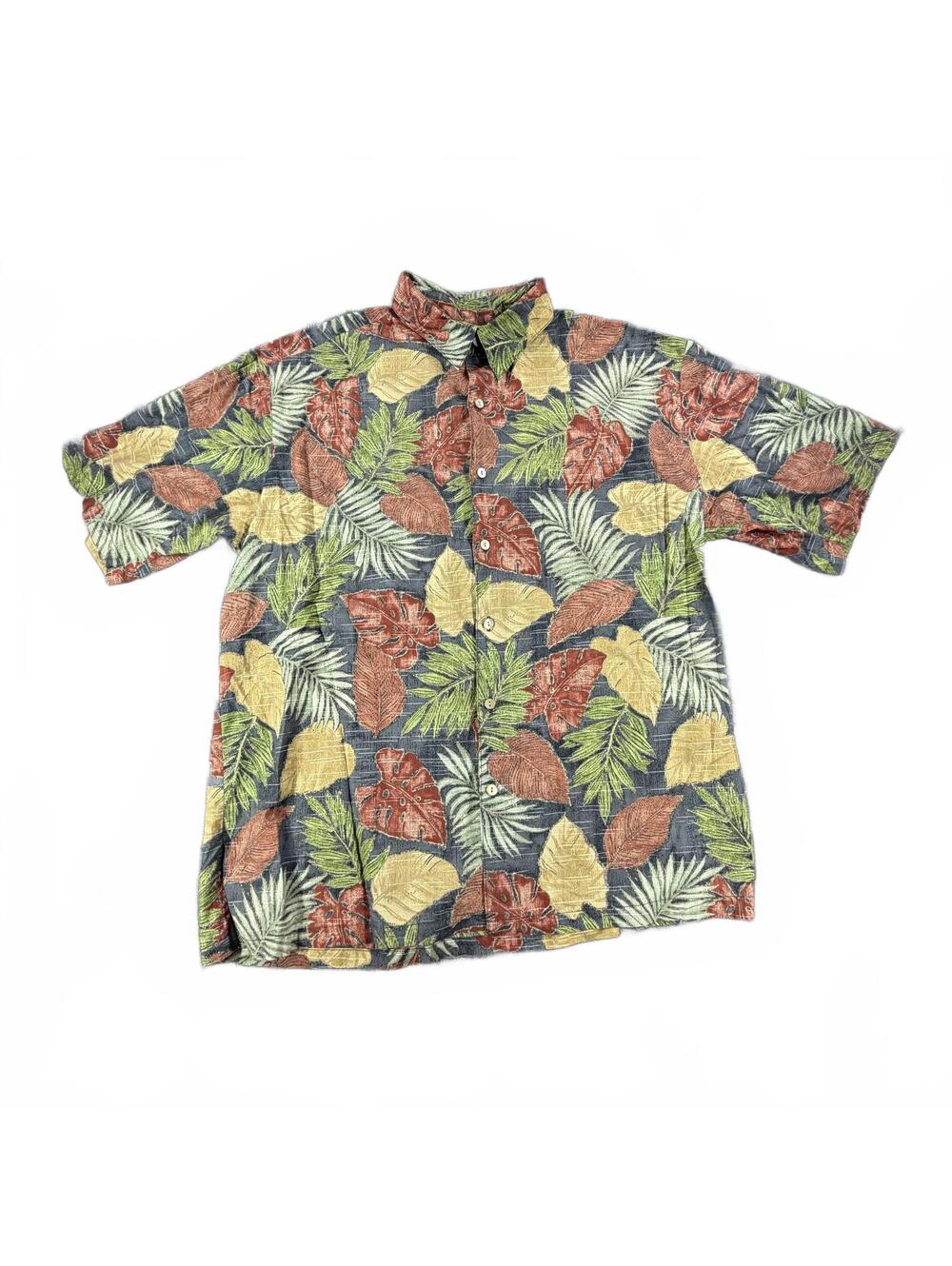 Men's Tori Richard Cotton Honolulu Tropical Leaf Shirt Size L